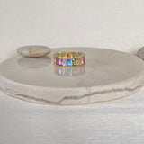 Rainbow baguette ring