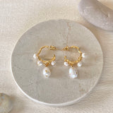 Swirl pearl hoops