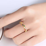 Rainbow dainty ring