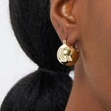 Gold orb earrings