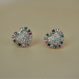 Rainbow heart studs